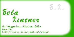 bela kintner business card