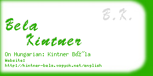 bela kintner business card